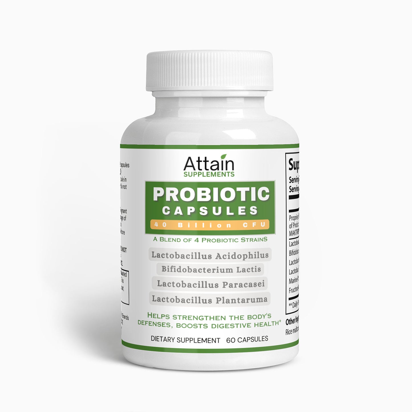 Probiotic - 40 Billion CFU with 4 Strains - Attain Supplements