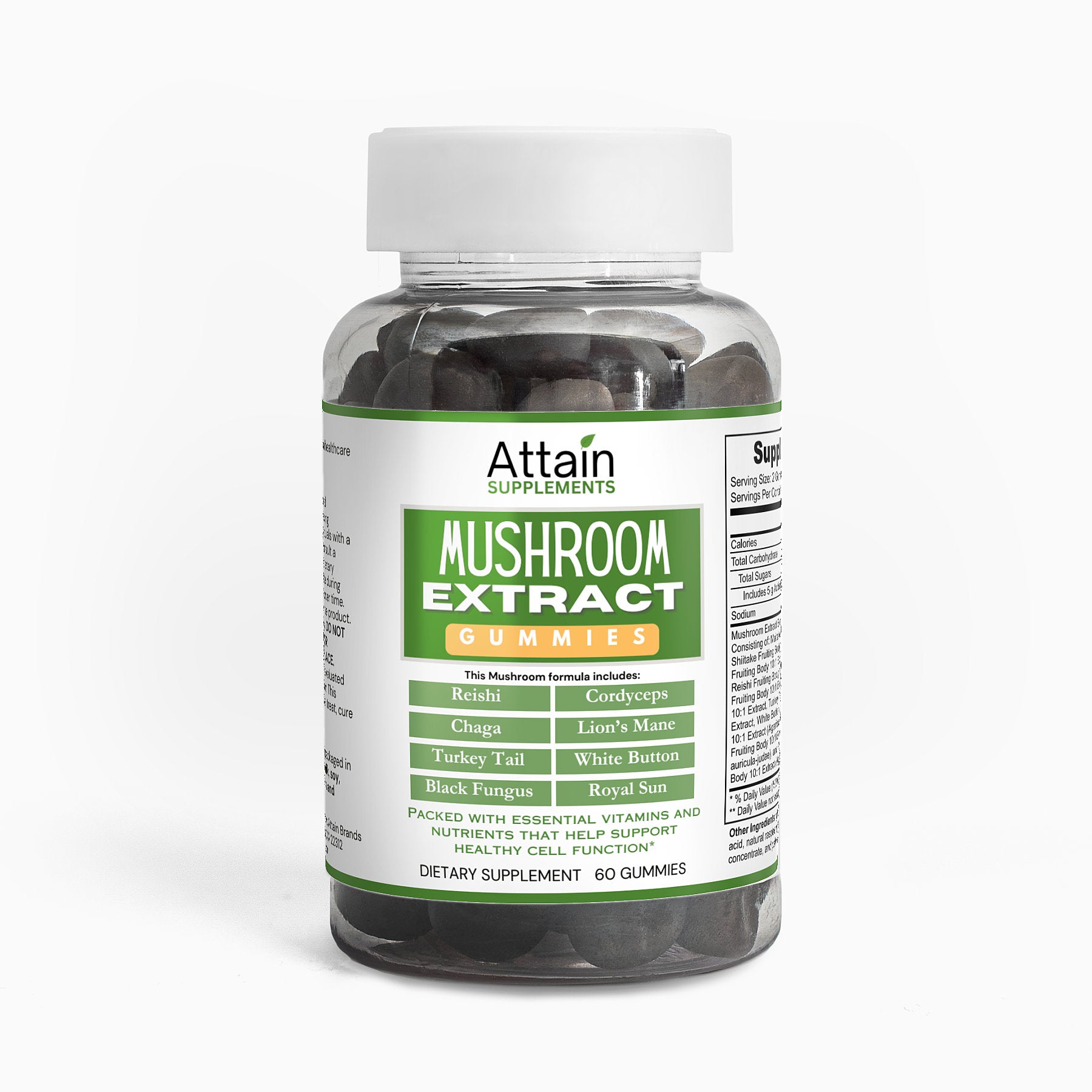 Mushroom Extract Gummies - Vegan - Attain Supplements