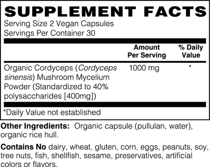 Cordyceps Mushroom Capsules - Attain Supplements